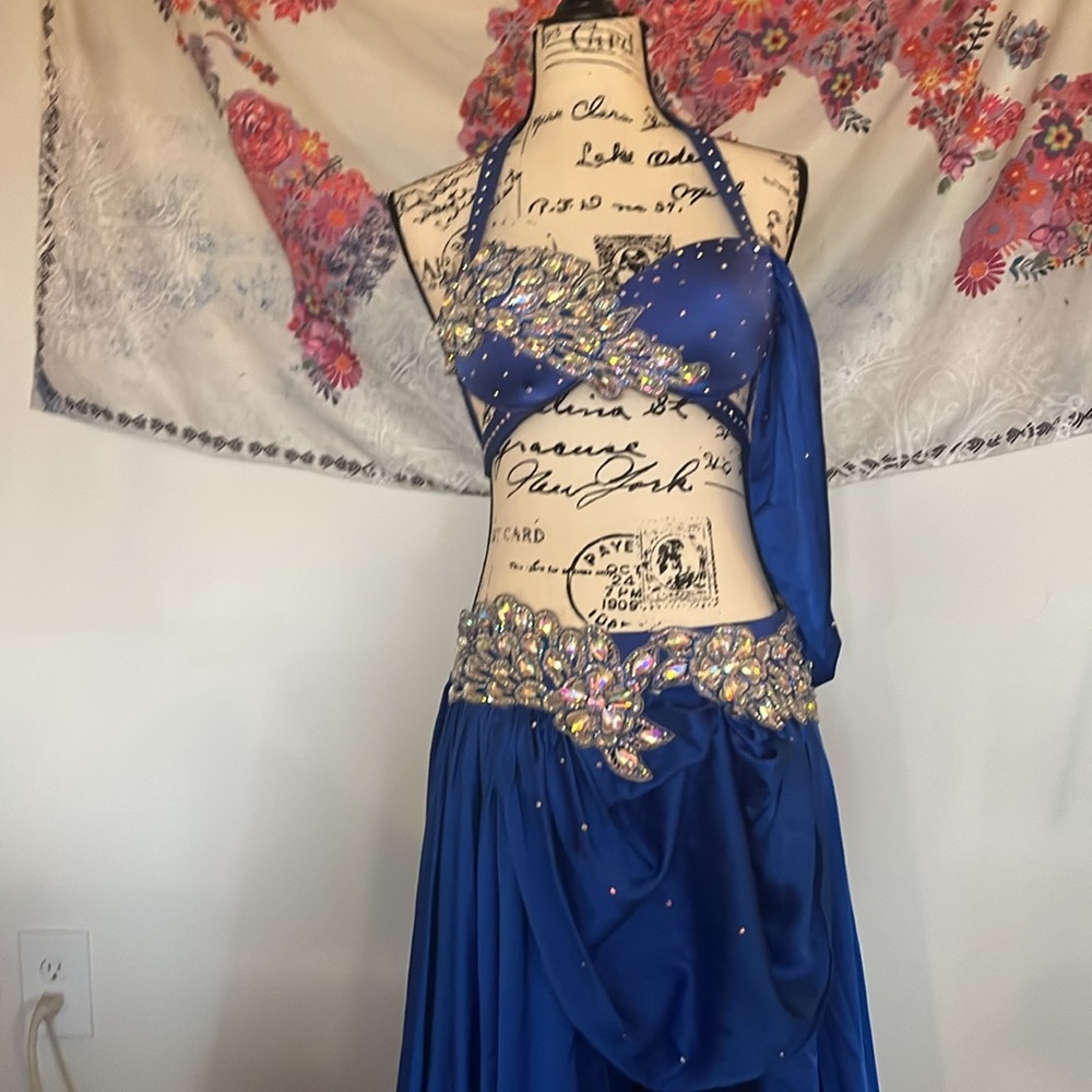 Royal  blue professional belly dancing costume